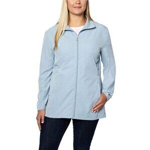 Hang Ten Womens Water Repellant Hybrid Jacket (Blue Fog, X-Small)